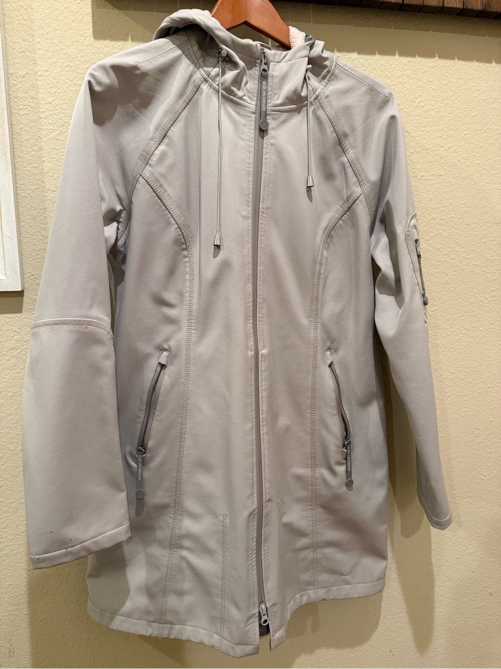 Ilse Jacobsen Light Gray Hooded Softshell Utility Jacket